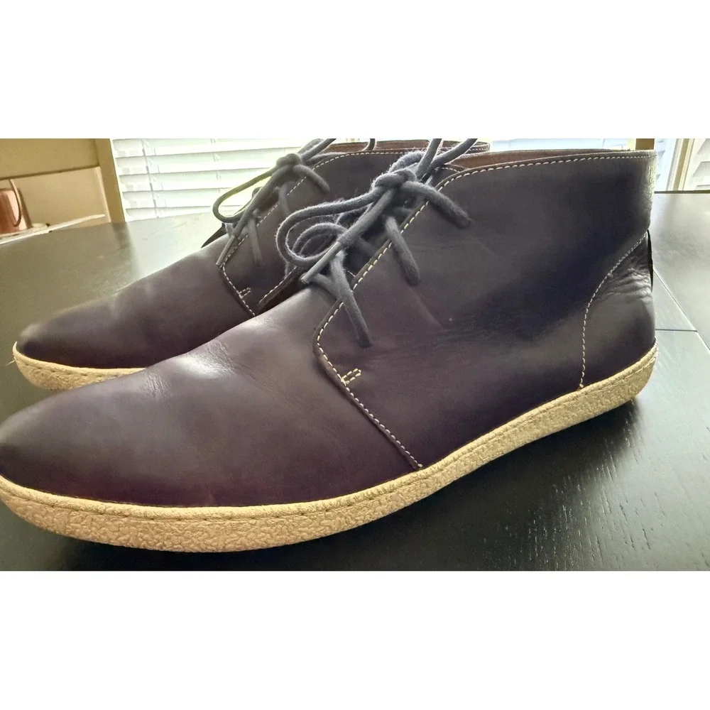 Cole Haan Men's Leather Chukka Boot Size 12M Purple Vibram Cupsole Lace-Up